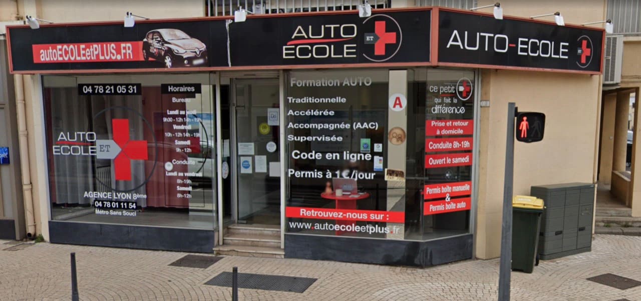 Façade de l'Auto-école et Plus à Saint-Priest